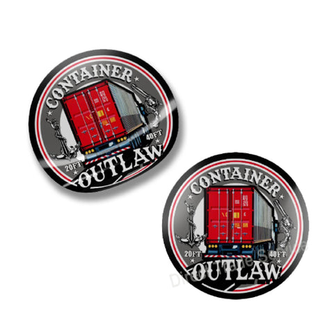 Door step sticker set Container Red